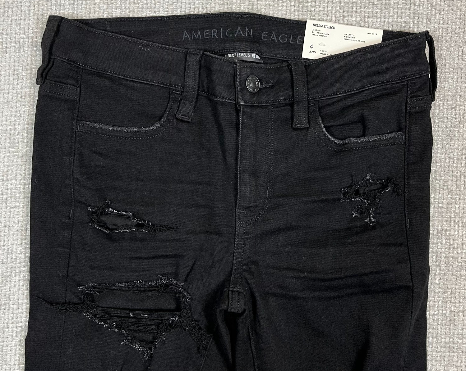 NWT American Eagle Jeggings Women’s Size 4S Black Next Level Stretch Destroyed