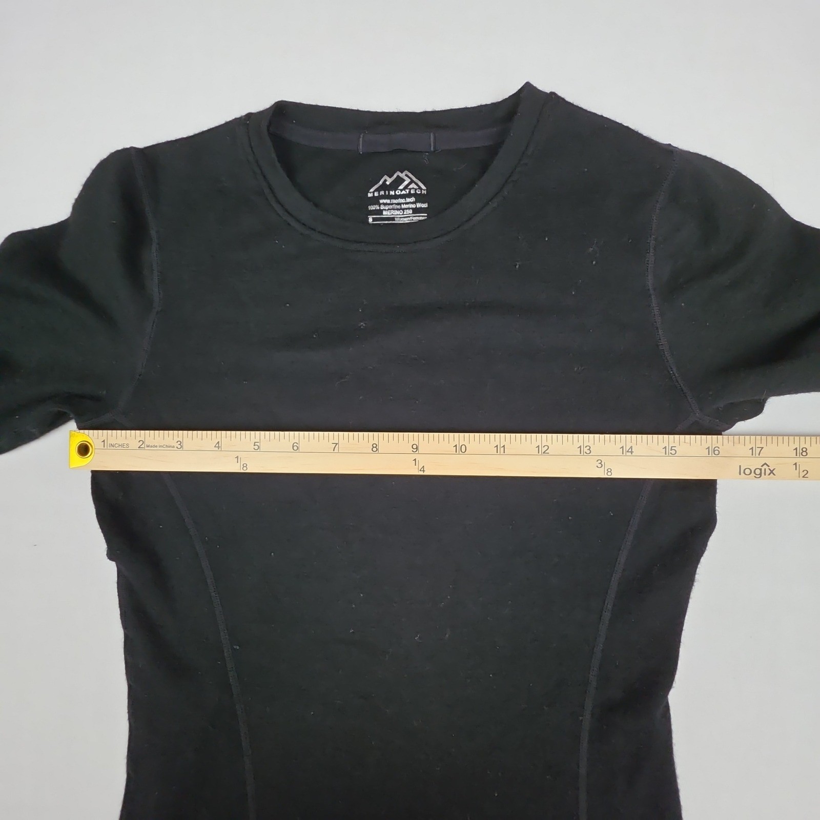 Merino.tech Merino 250 Base Layer Top Women Small Black 100% Merino Wool