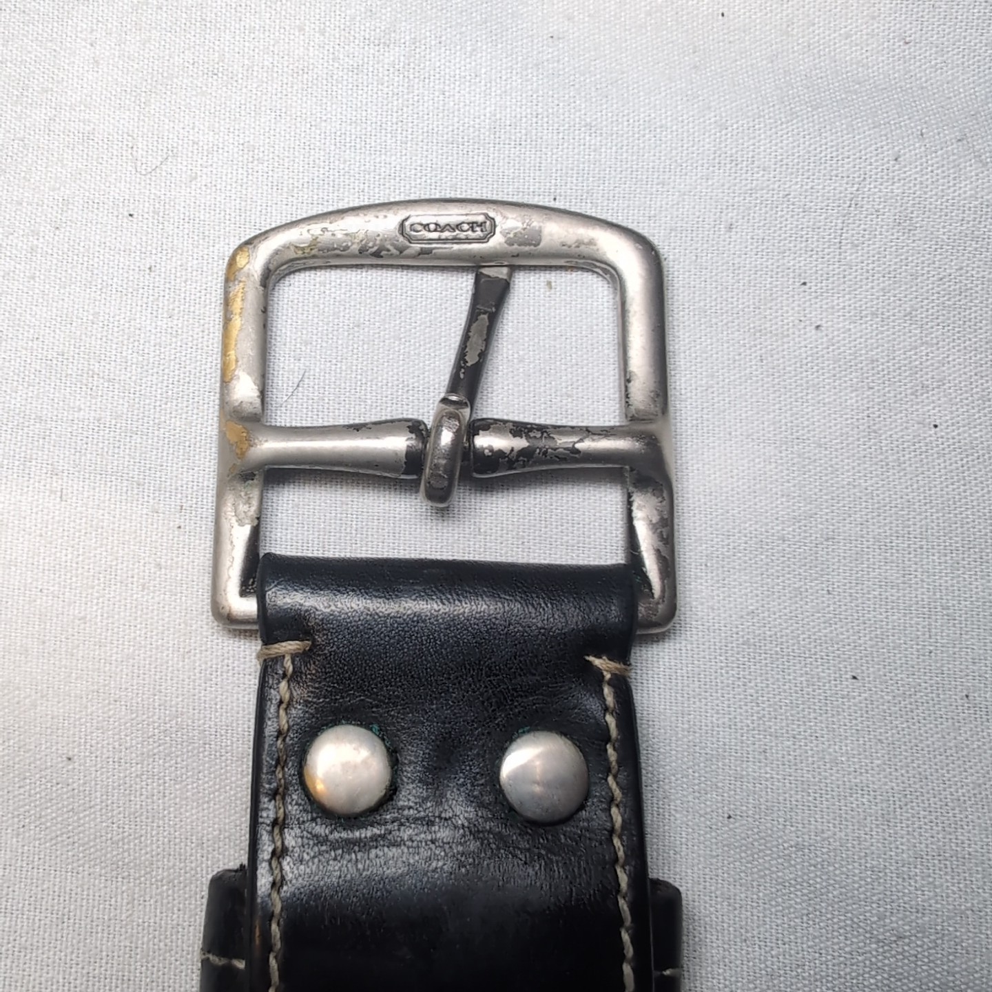 Coach Leatherware – Men’s Belt – Black W/ Silver Tone Buckle – 42” 105cm