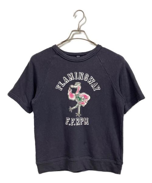 45R Women’s Navy Gauze Fleece Flaming Flocky Raglan Sweatshirt, M
