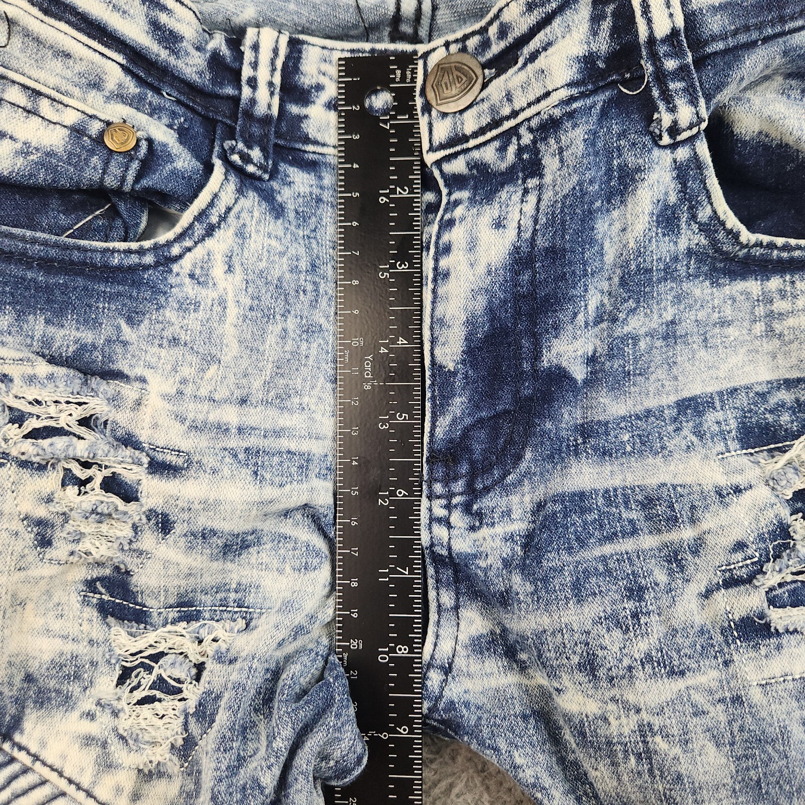 Encrypted Slim Moto Jean Fit 28×28 Tag 16 Acid Wash Streetwear Articulated Pant