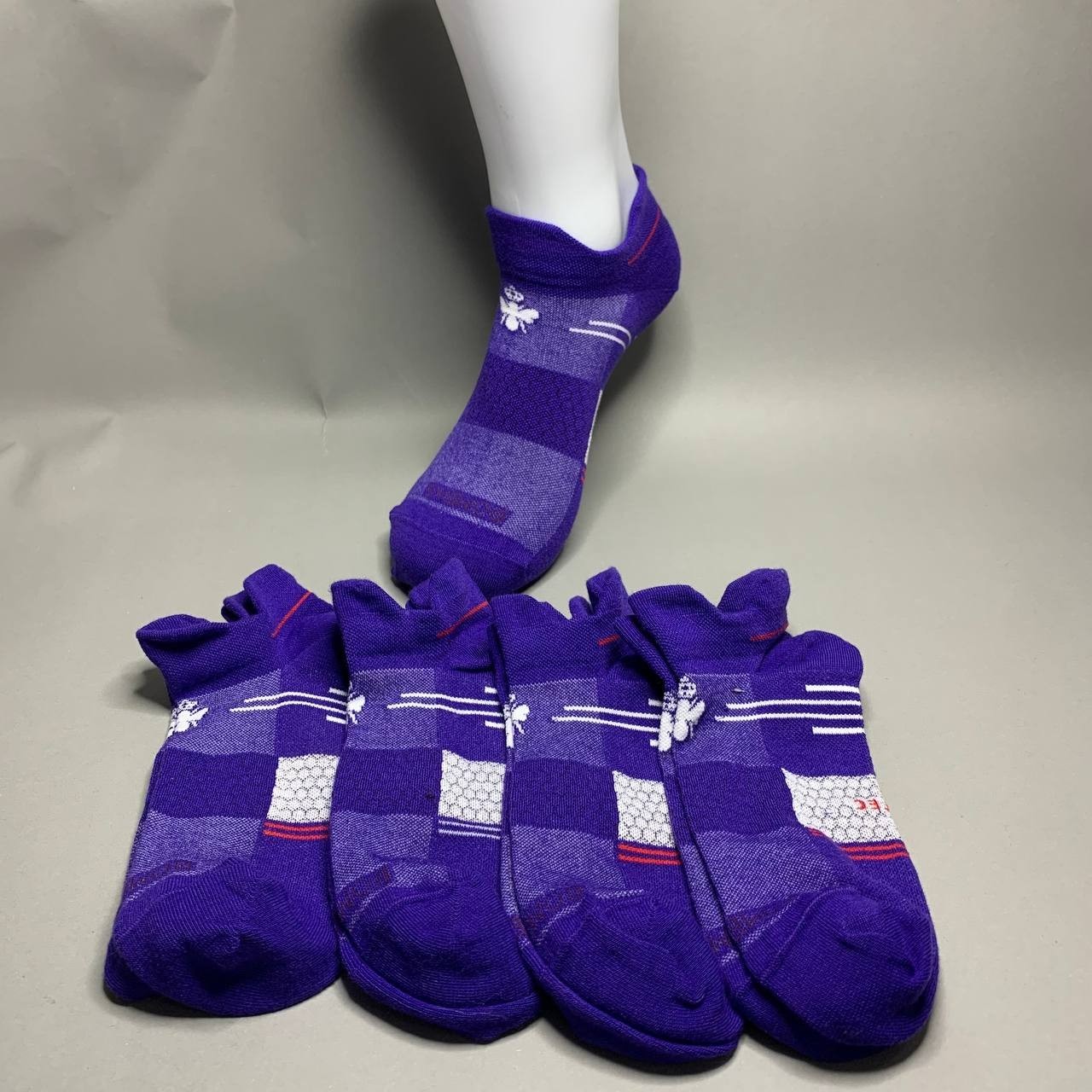 Bombas Men Ankle Socks 4 Pairs Blue Size M L XL Cushioned Athletic Sport