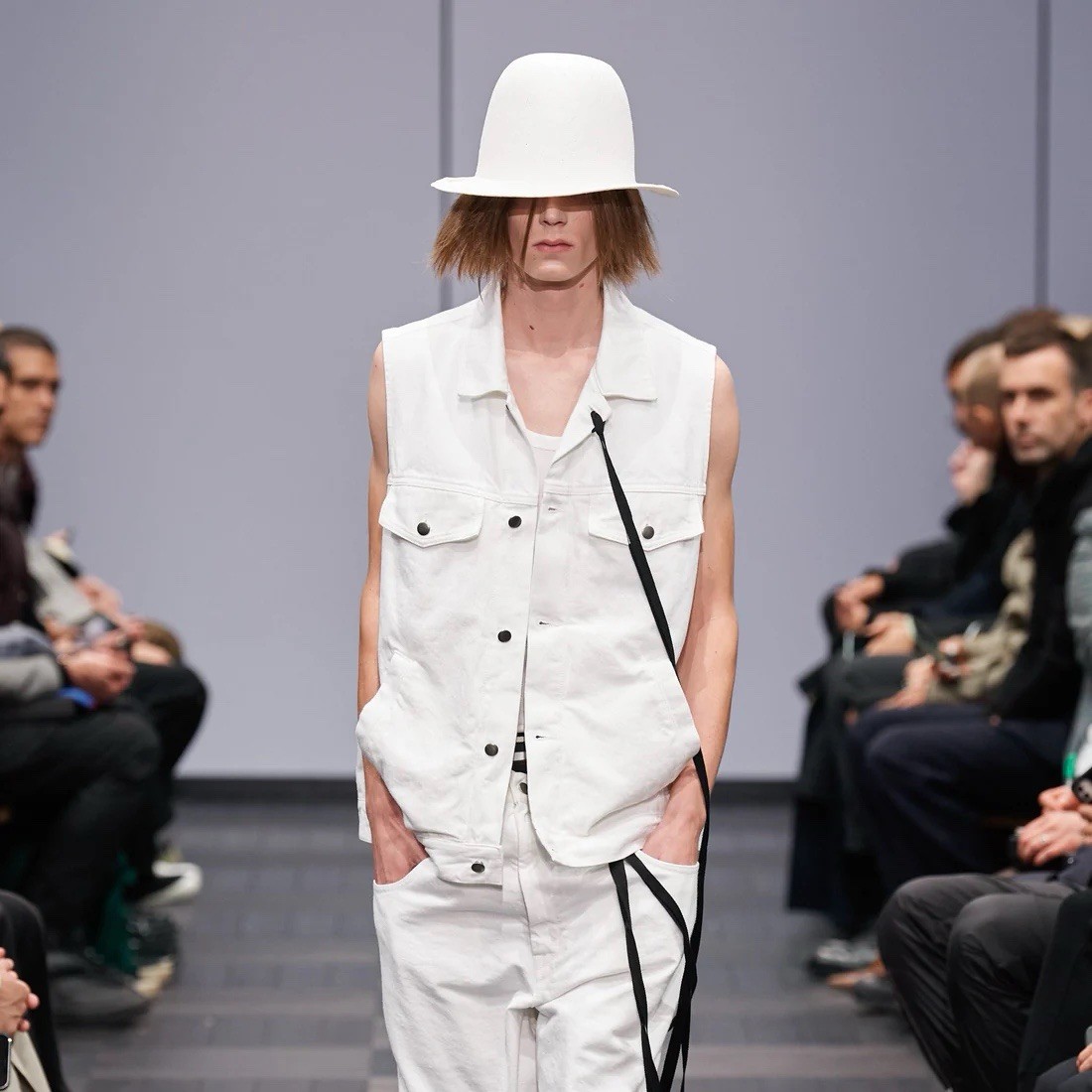 Ann Demeulemeester SS 22 denim vest white sz 50