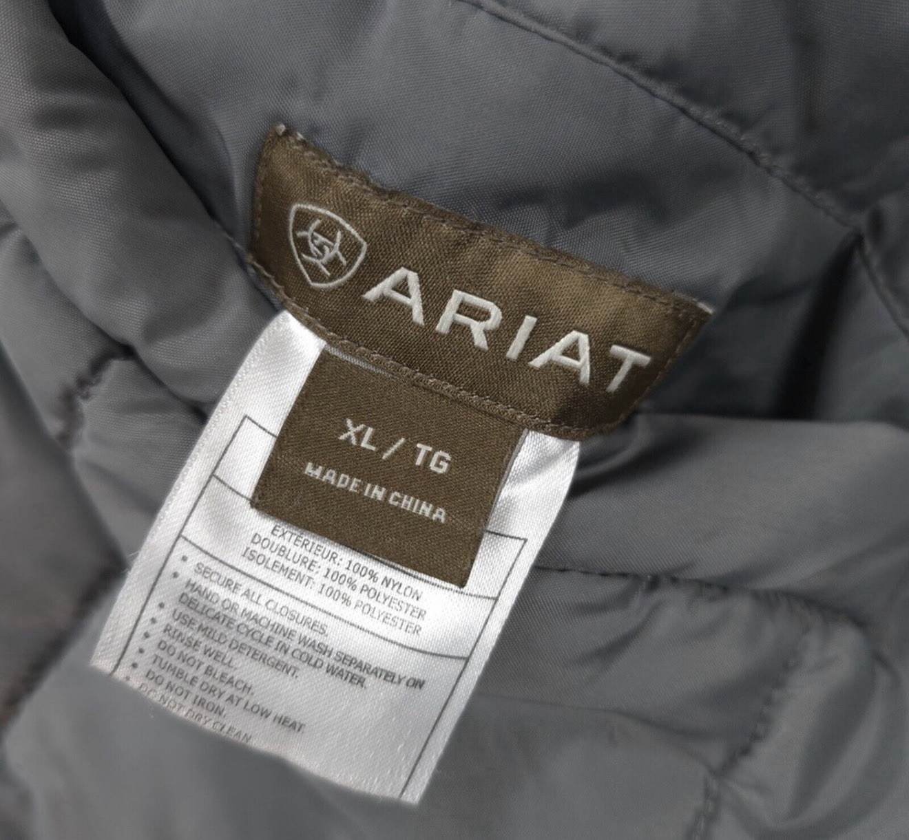 Ariat Men’s Reversible Puffer Vest Full Zip Stand-Up Collar Insulated XL Regular