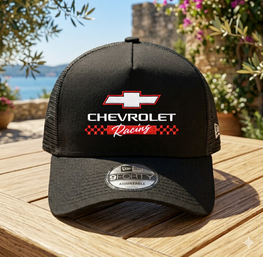 Chevrolet Racing Embroidered Trucker Hat Mesh Snapback Adjustable Cap