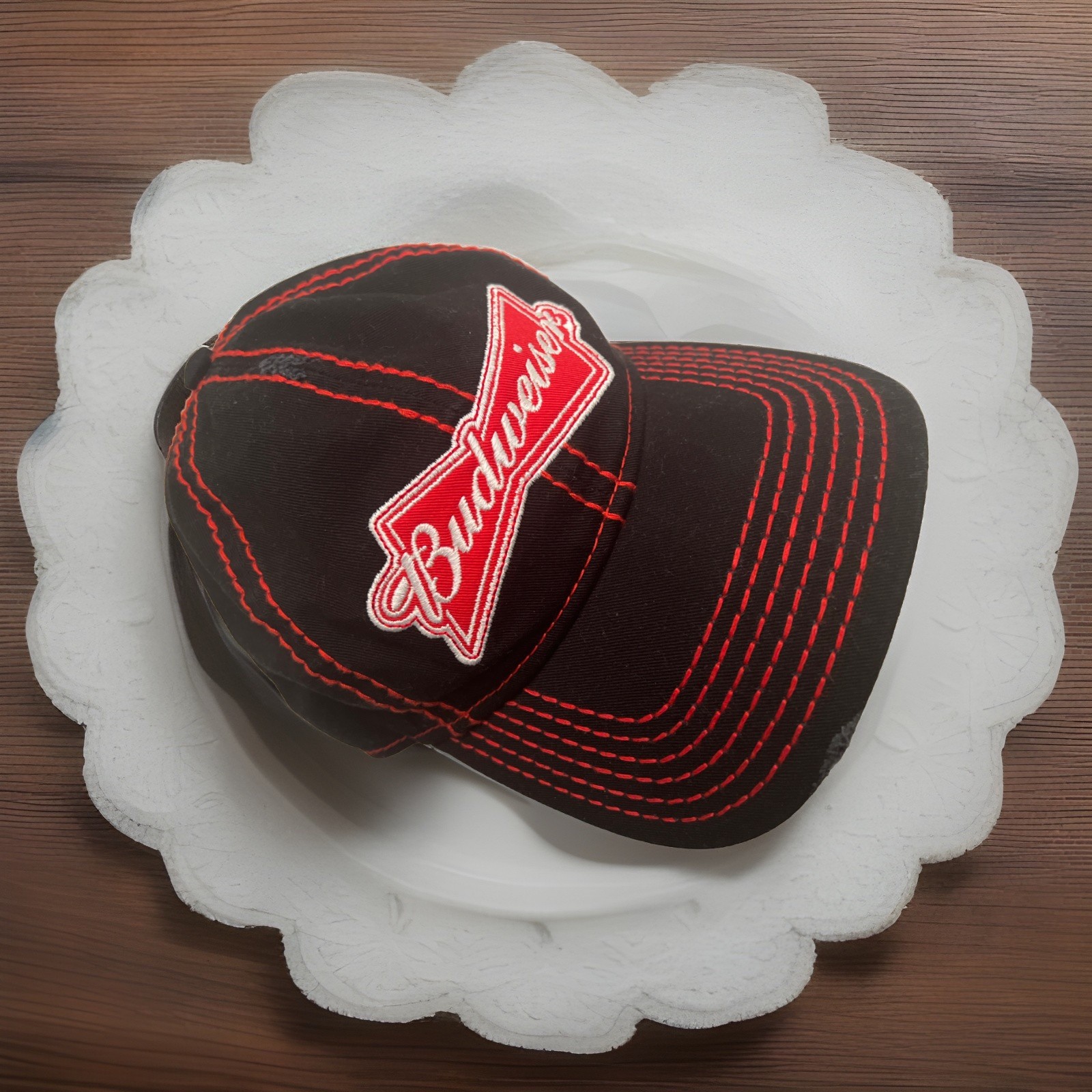 Budweiser Cap 2006 Licensed Anheuser Busch Contrast RED Stitch Snapback Patch