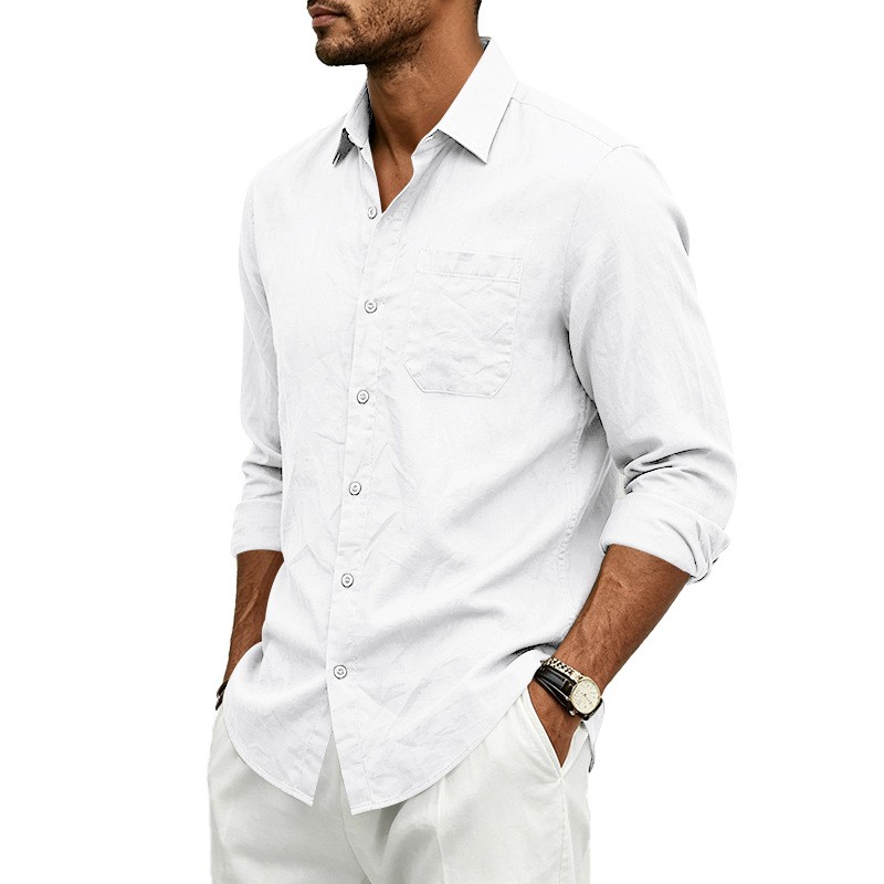 Summer Autumn Loose Lapel Men’s Casual Shirt