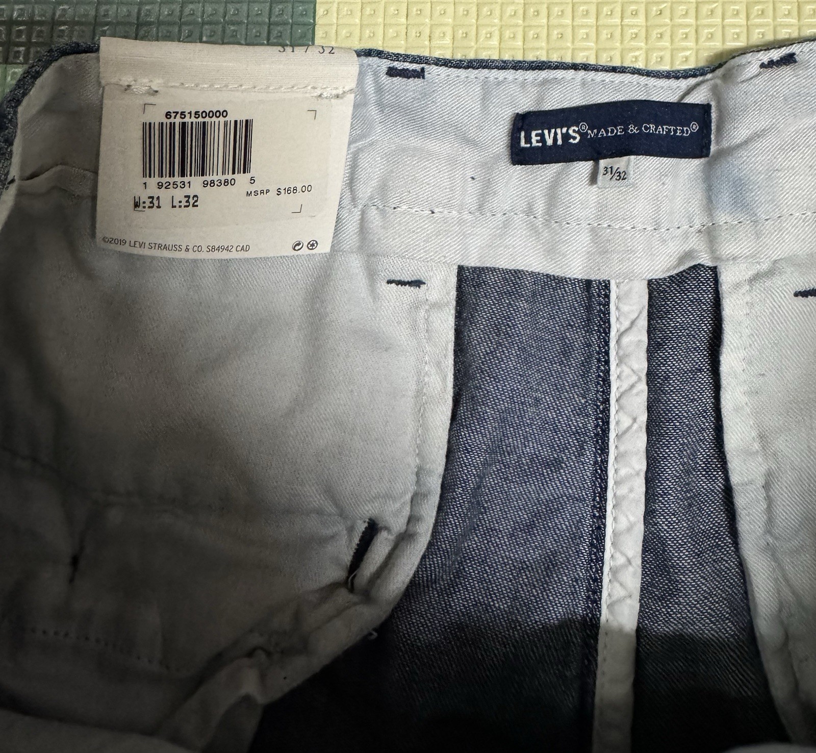 Levi’s Made & Crafted Baggy Trouser Mens Sz 31×32 Dark Blue Denim Jeans NEW $168