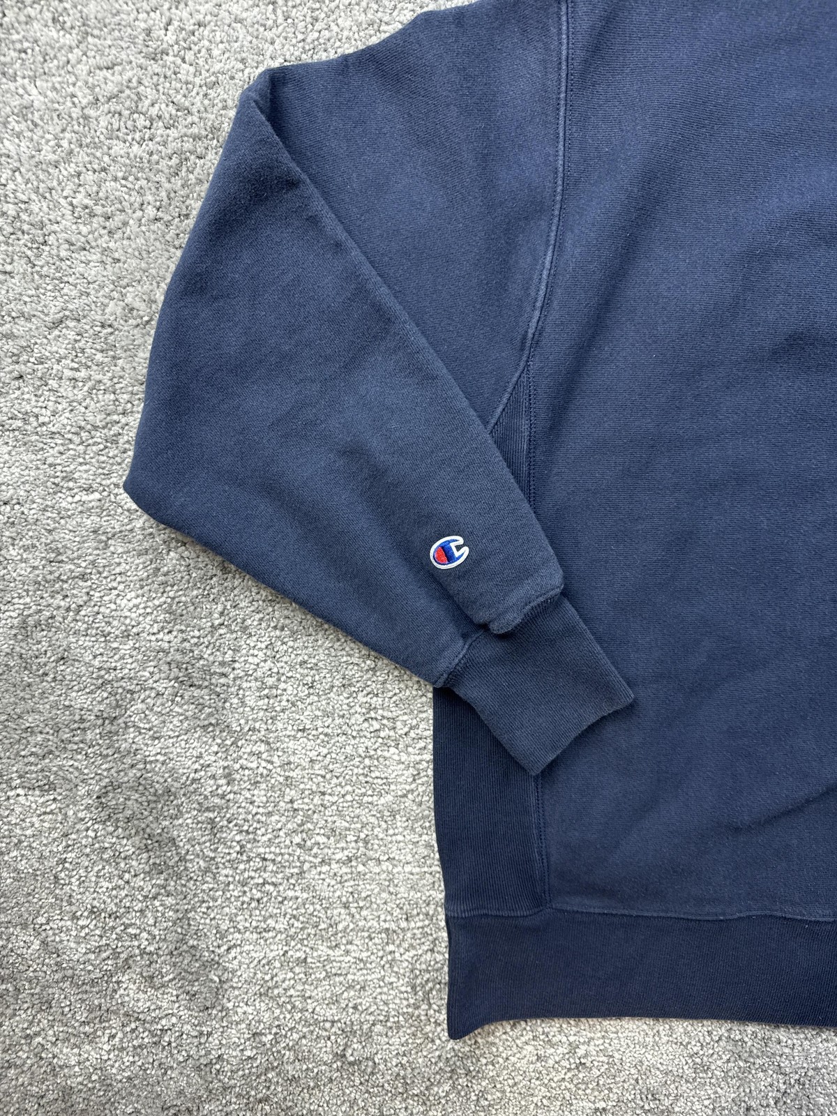 Champion Reverse Weave Sweatshirt Mens Medium Blue Fleece Crewneck Logo
