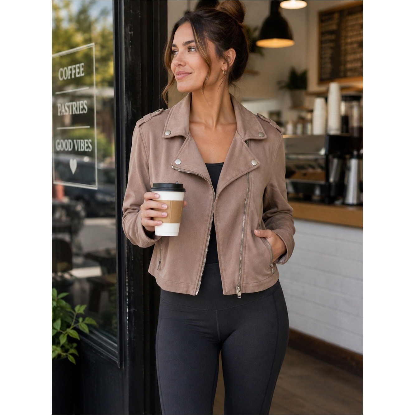 Z Supply Moto Jacket – Asymmetrical Soft Knit 100% Cotton Sweatshirt Woman’s S
