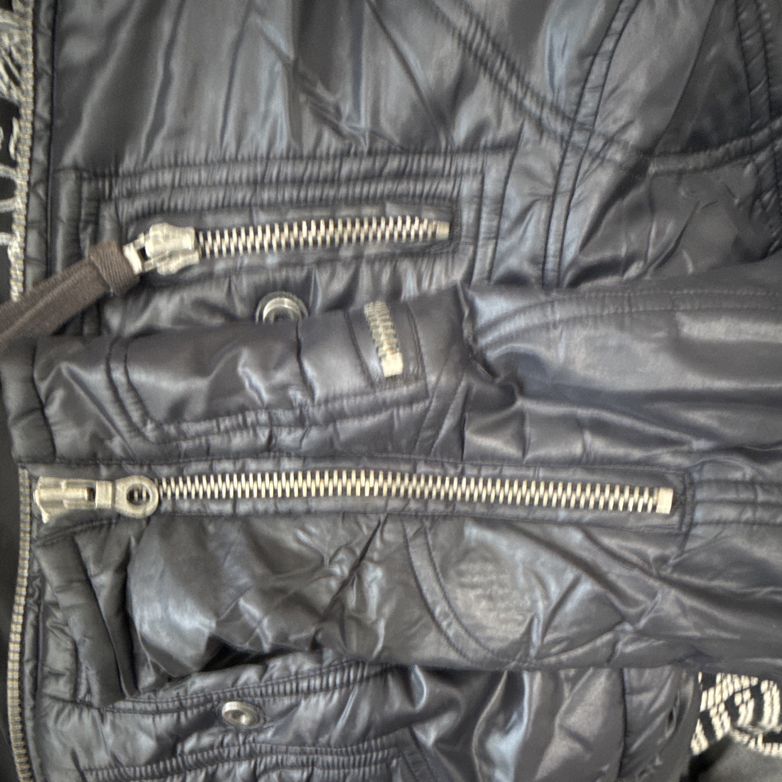Diesel Vintage Black Sun Men’s Black Nylon Biker JacketSize Small