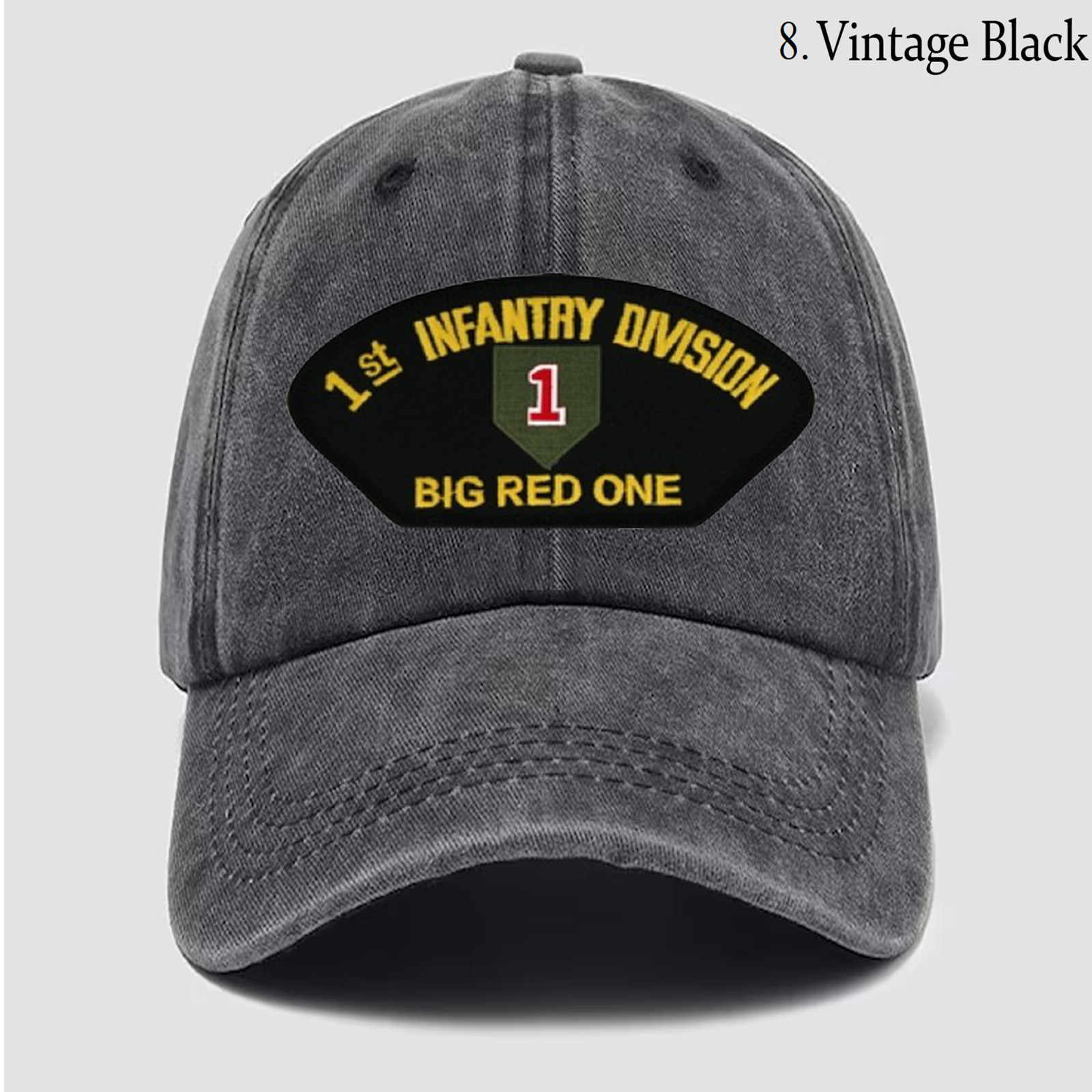 Embroidered Hat 1st Infantry Division – Big Red One, Veteran Cap, Trucker Hat