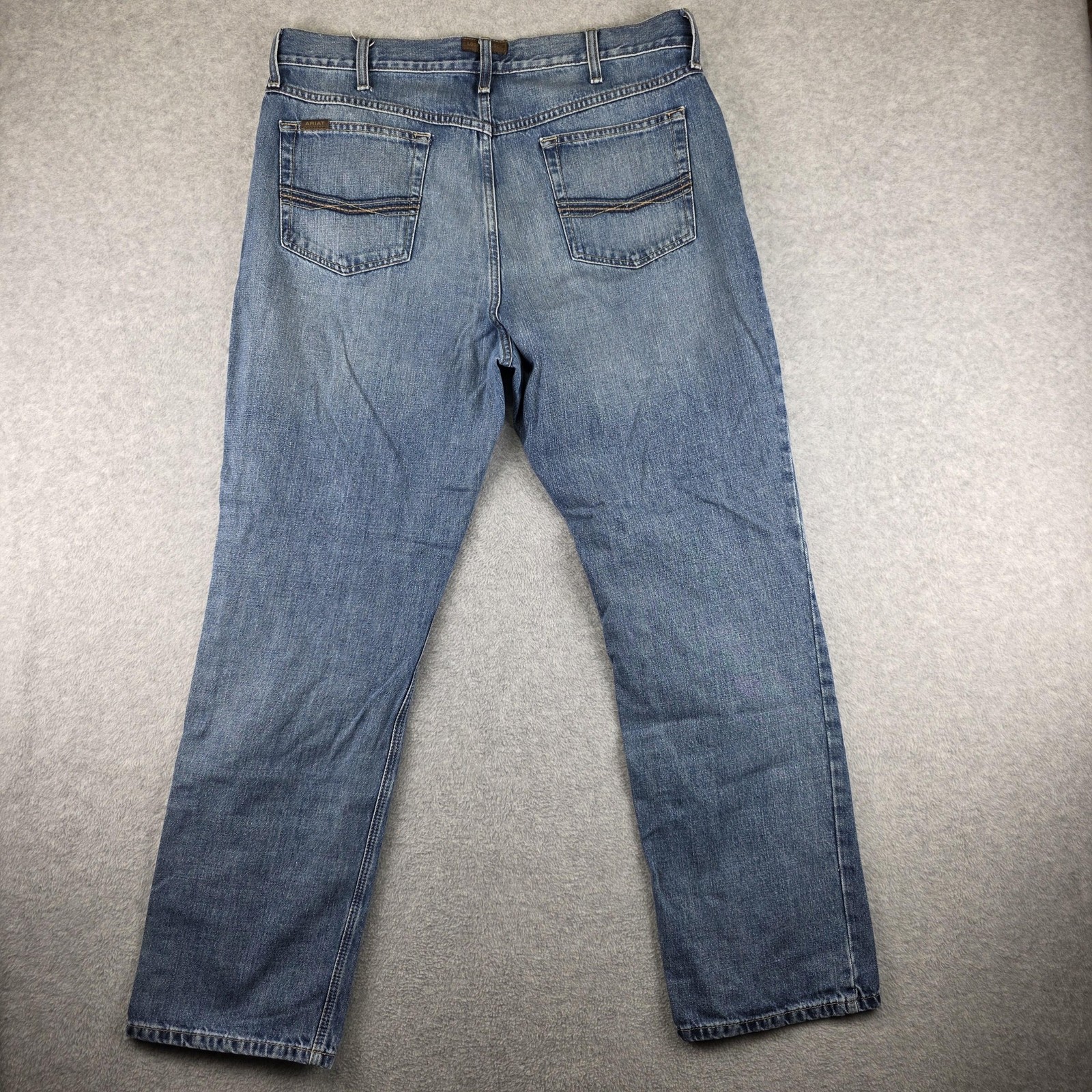 Ariat M2 Jeans Mens 36×32 Blue Relaxed Bootcut Light Wash Denim Cowboy