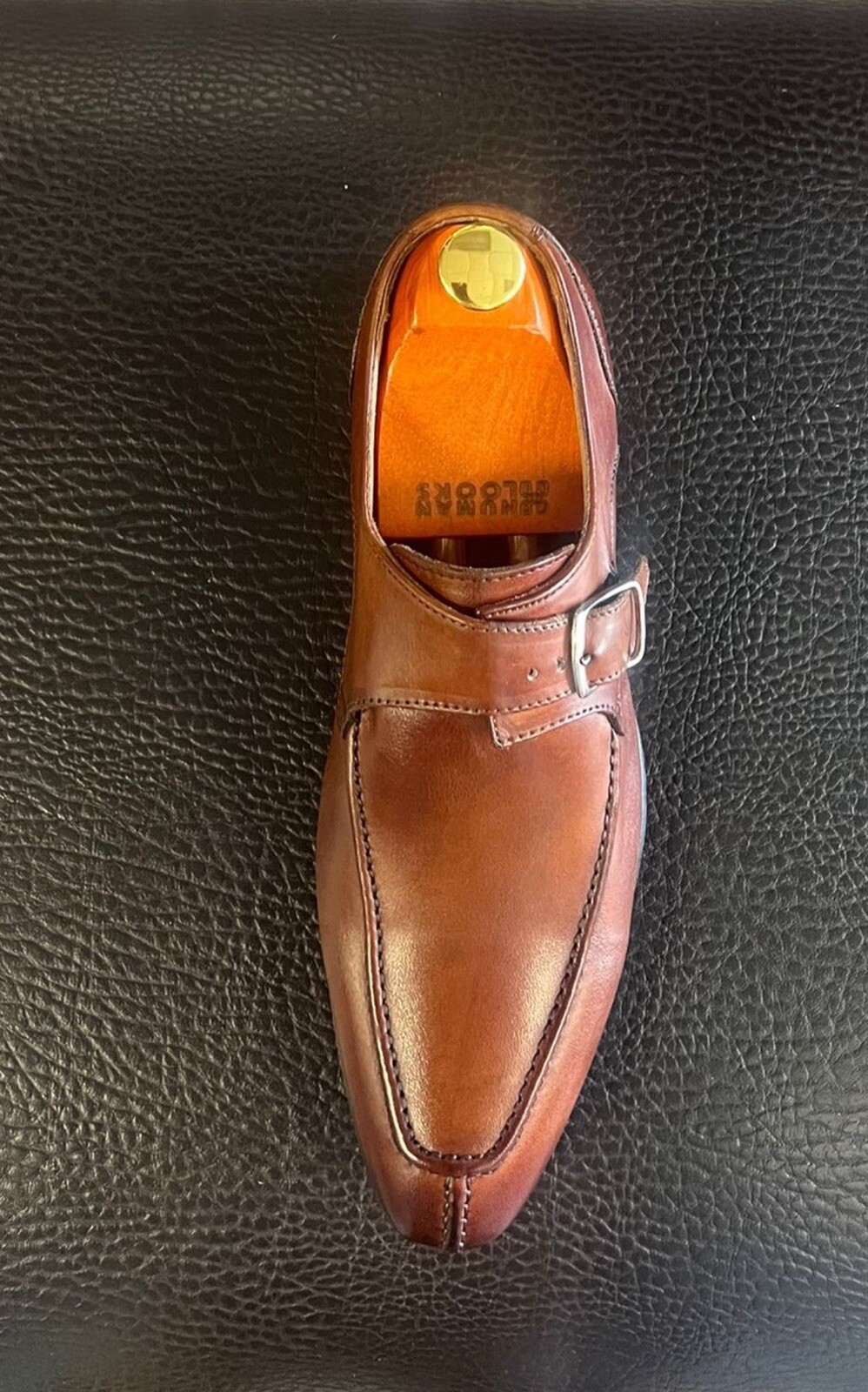 Italian leather dress shoe Monk Strap,brown Color Size 40, /42,43,45 Available