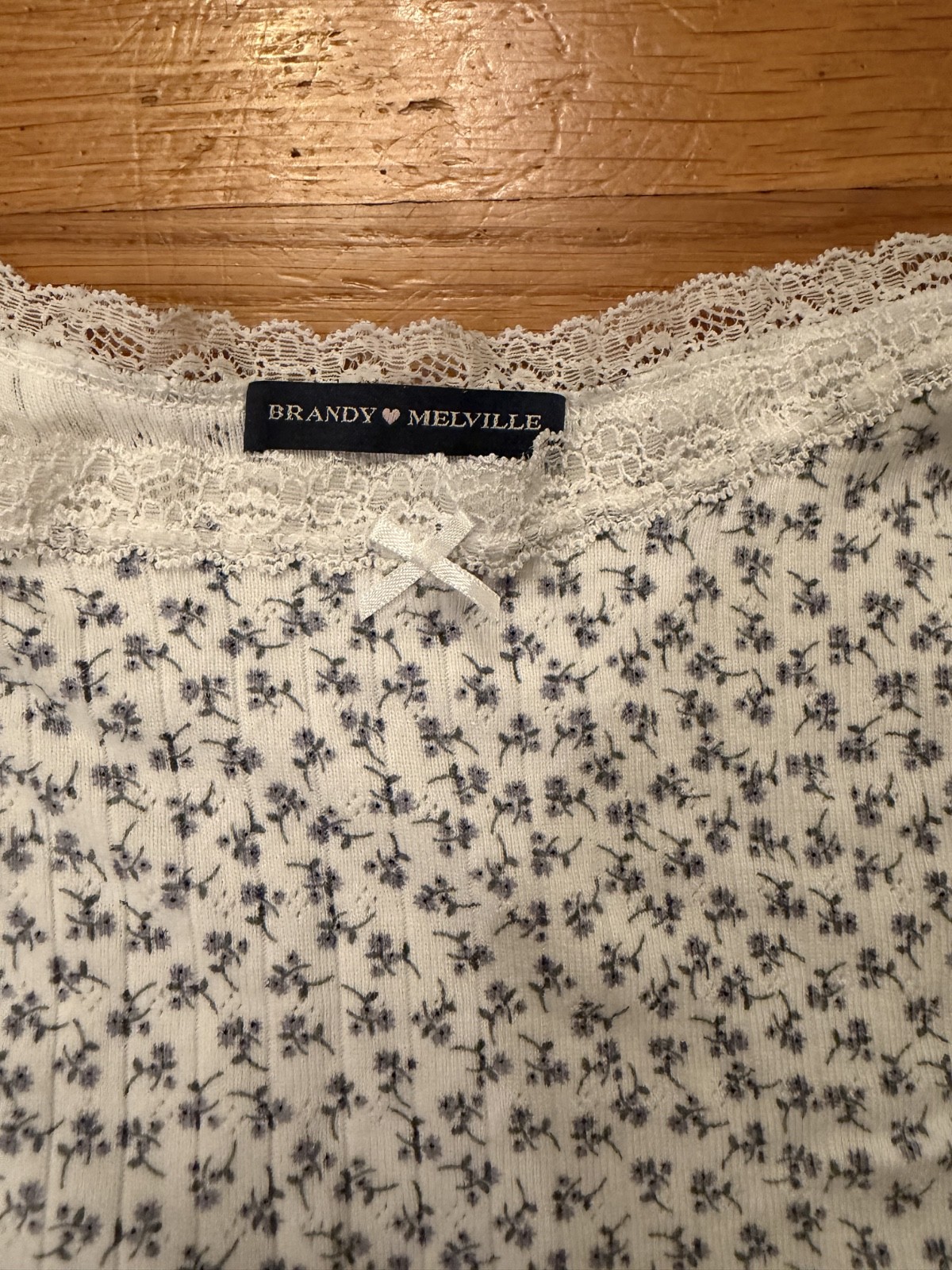 John Galt Brandy Melville Floral Ribbed Tank Top One Size