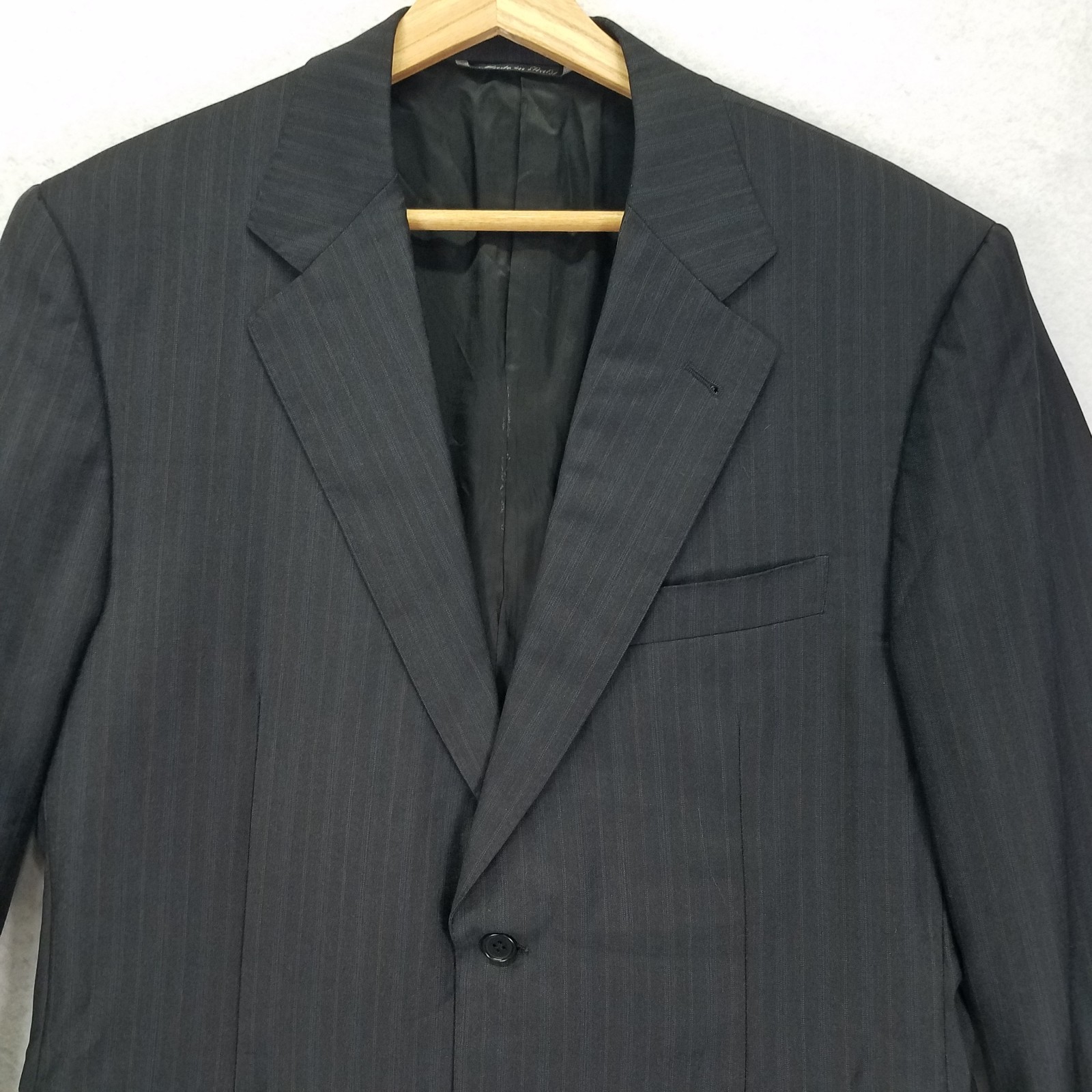 Canali Proposta Mens US 40R EU 50R Gray Pinstripe Wool Suit Jacket Italy Vtg
