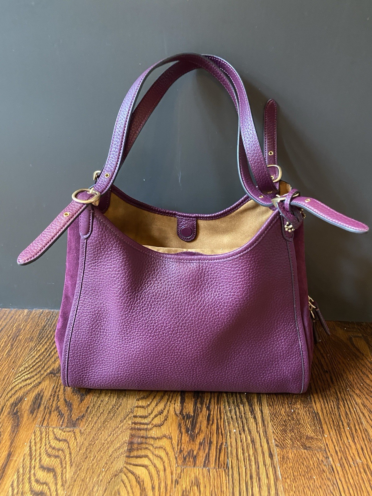 COACH Handbag Totebag LORI SHOULDER BAG Burgundy Leather Women’s Auth