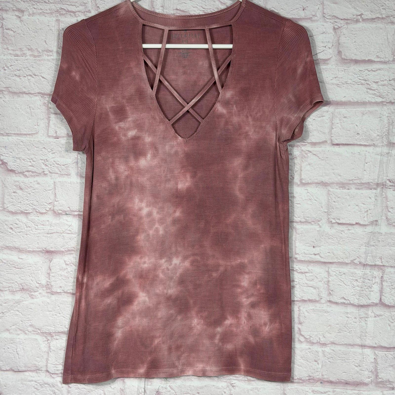 American Eagle Soft & Sexy Rib Tie-Dye T-Shirt Small