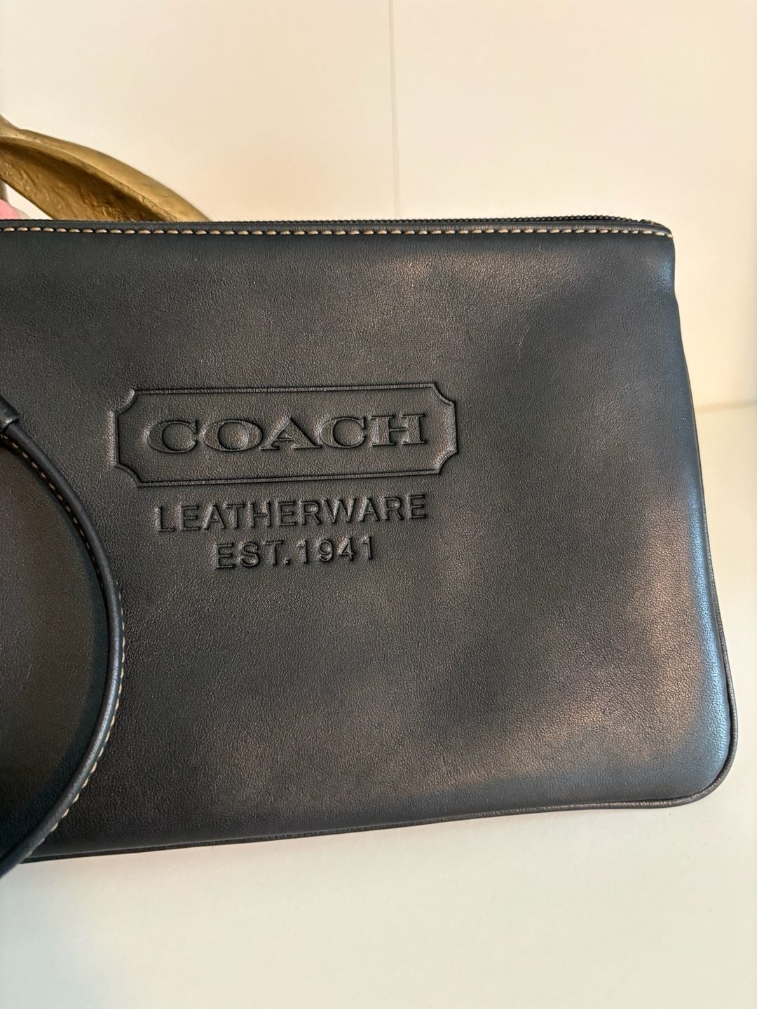 Coach Leatherware Est. 1941 Debossed Leather Wristlet