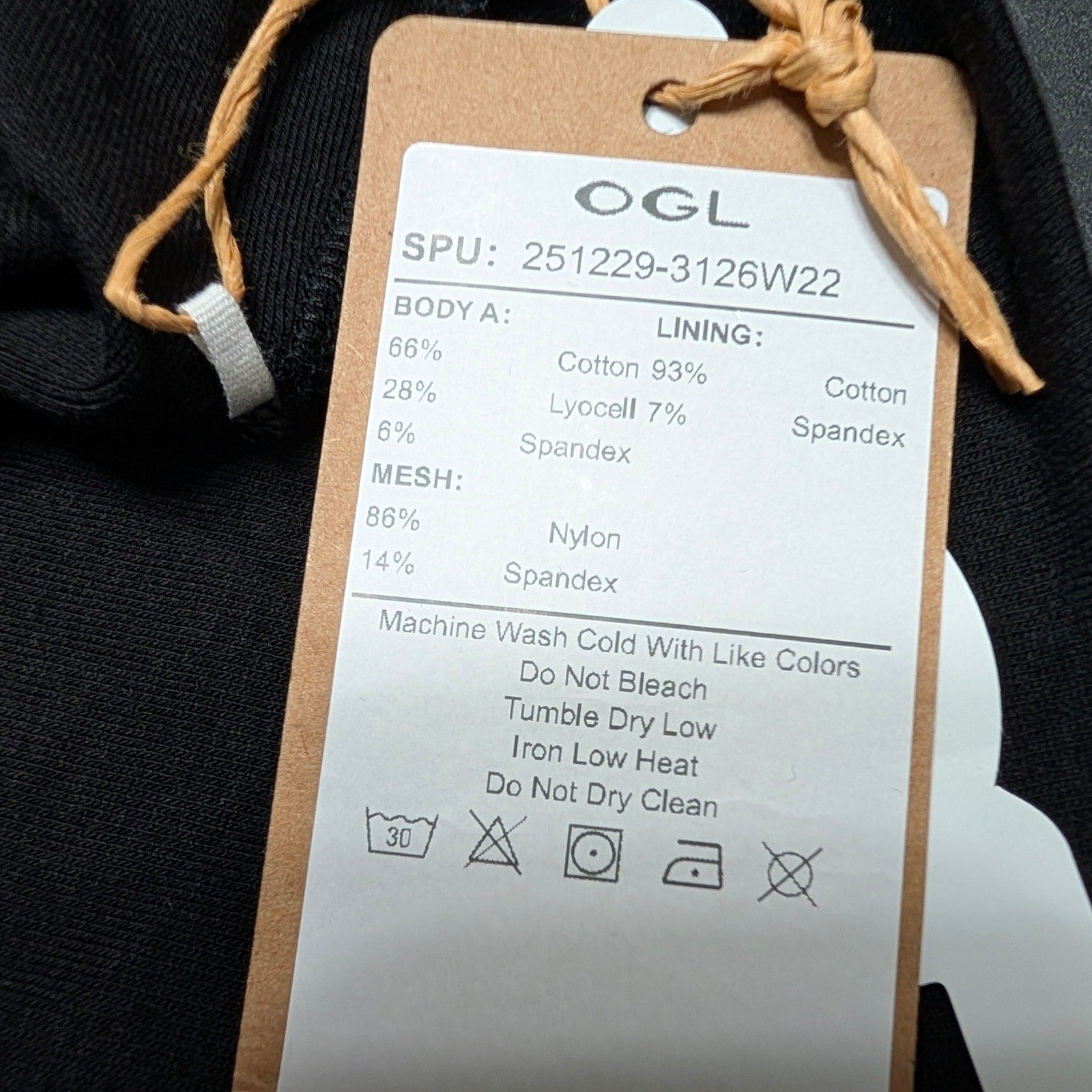 OGL Black Lyocell U-Neck Built-in Bra Brami Tank Top Size Medium NEW