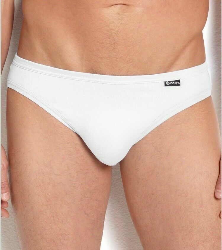 Men’s Jockey Underwear 3-pack WHITE Color Bikini Briefs 100% Cotton