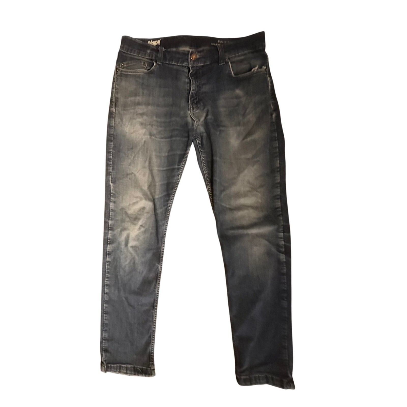 Mugsy Fultons Jeans Mens 33×30 Dark Wash Blue Slim Fit Stretch Denim Pants
