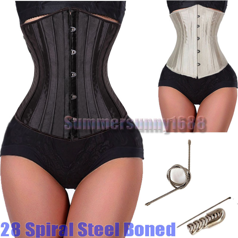 28 Steel Bones Waist Training Full Spiral Steel Boned Shaper Underbust Corset SY
