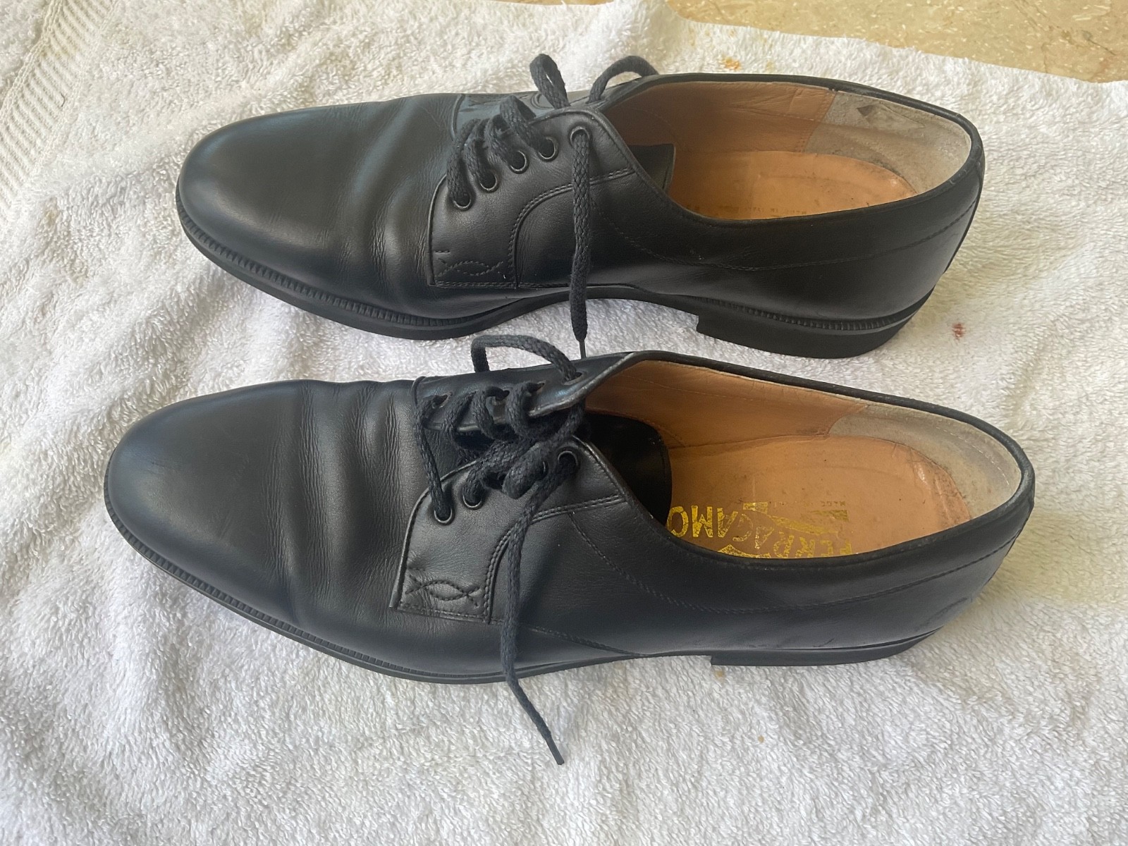 Salvatore Ferragamo Italian Made Men’s Shoes US 8 Black Vintage From Mid 1980’s
