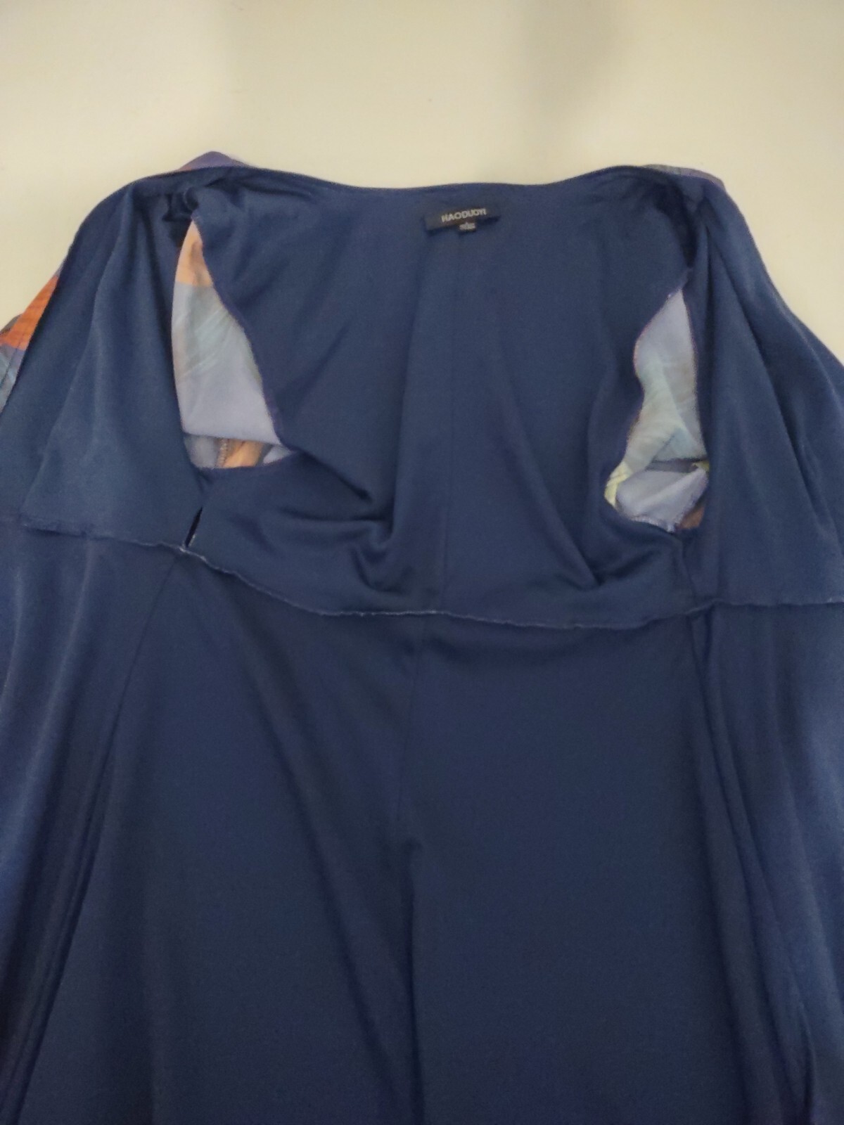 Haoduoyi Wrap Around Dress Purple Flowered size L ~EUC~