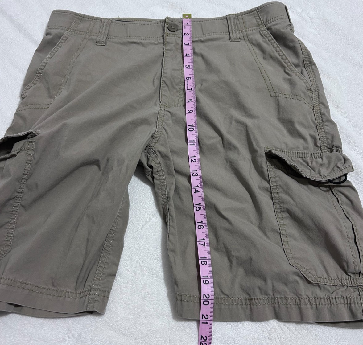 Lee Extreme Motion Mens Khaki Brown Cargo Shorts Size 34