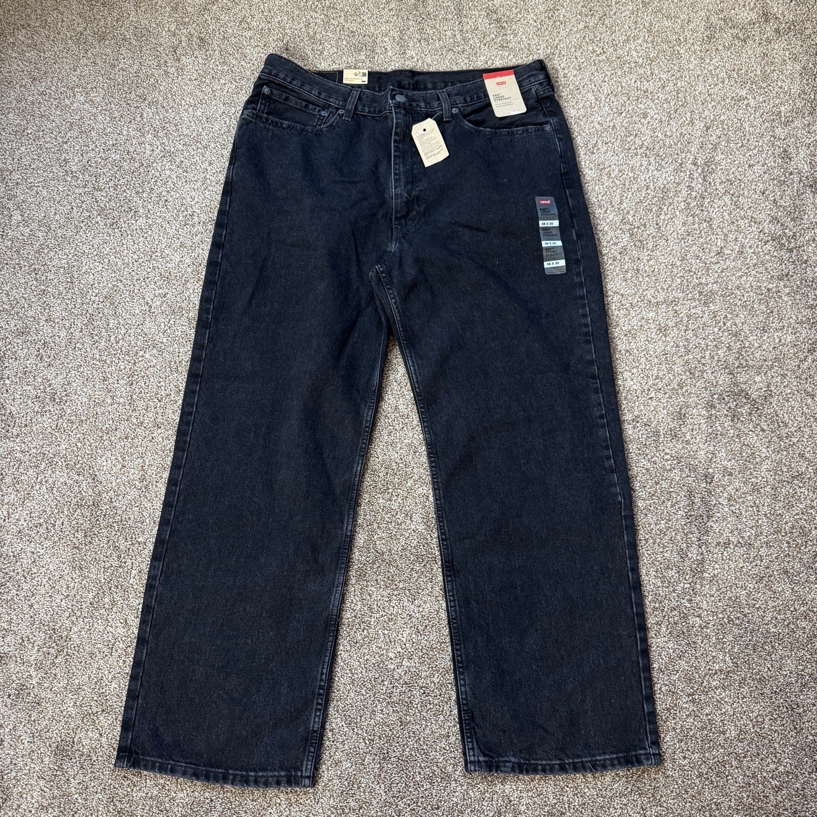 Levi’s 565 Loose Straight Men’s Jeans 36×30 Black Gray Retro Y2K Relaxed NWT