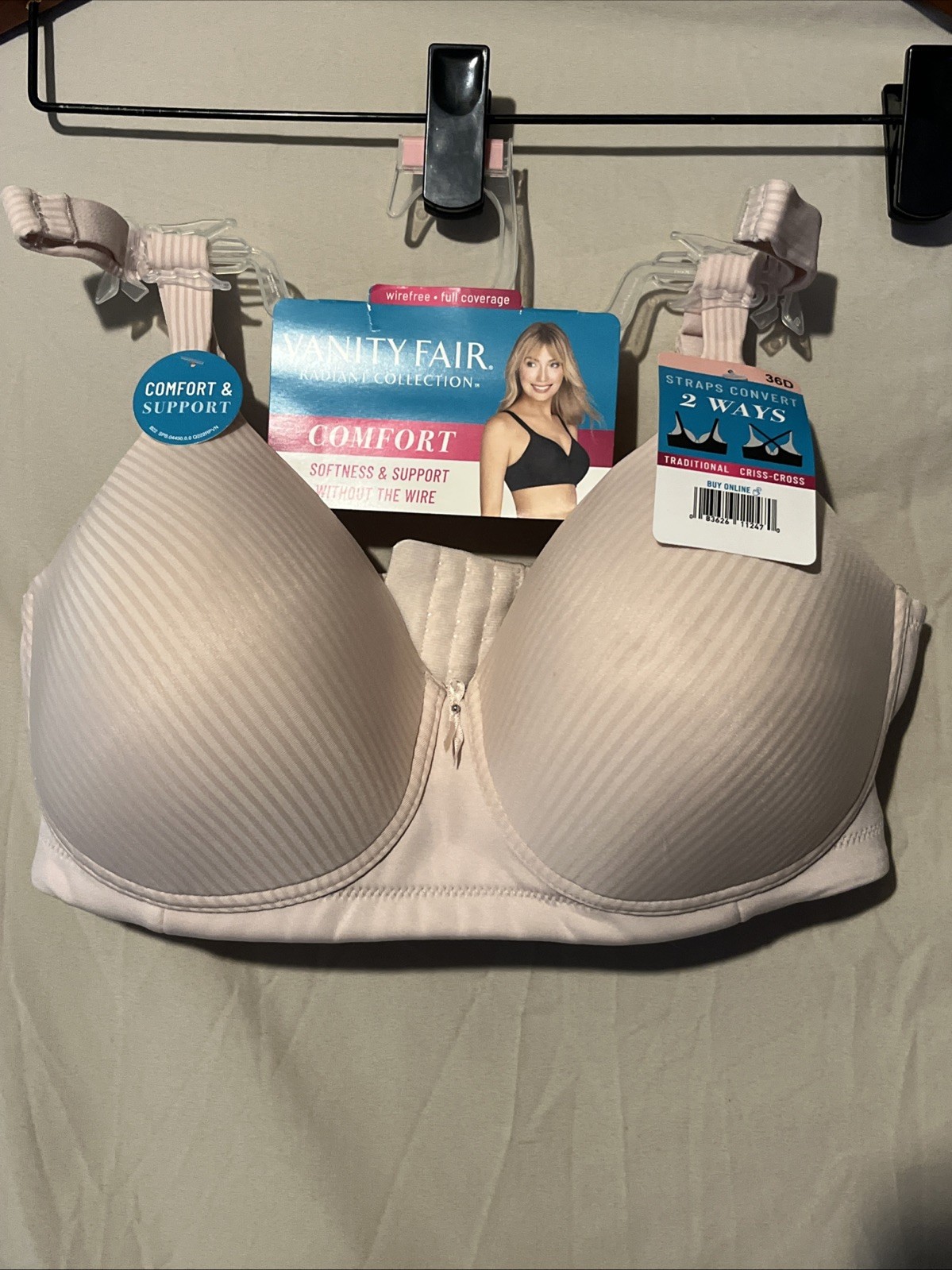 Vanity Fair Radiant Collection Comfort Bra Size 36D New With Tags