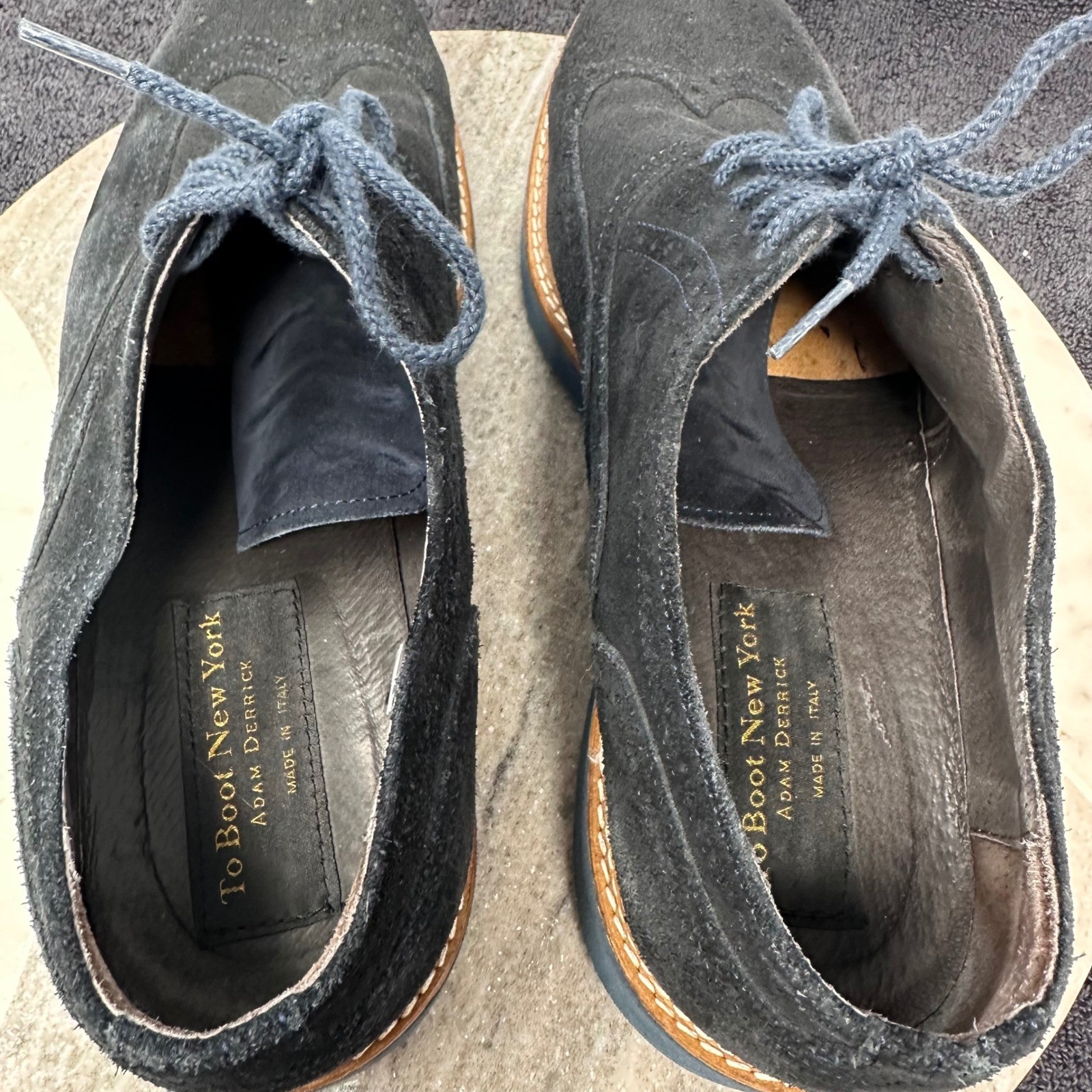 To Boot New York Adam Derrick Suede Wingtip Oxford Shoes Mens 11.5 Made in Italy