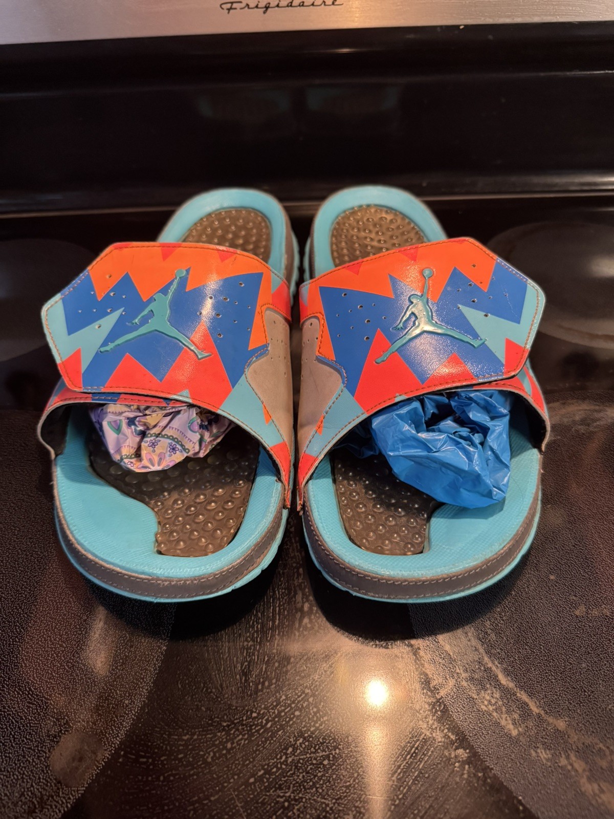 Size 12 – Air Jordan Hydro 7 Retro Slide Sandals Dark Grey Turquoise 705467-013