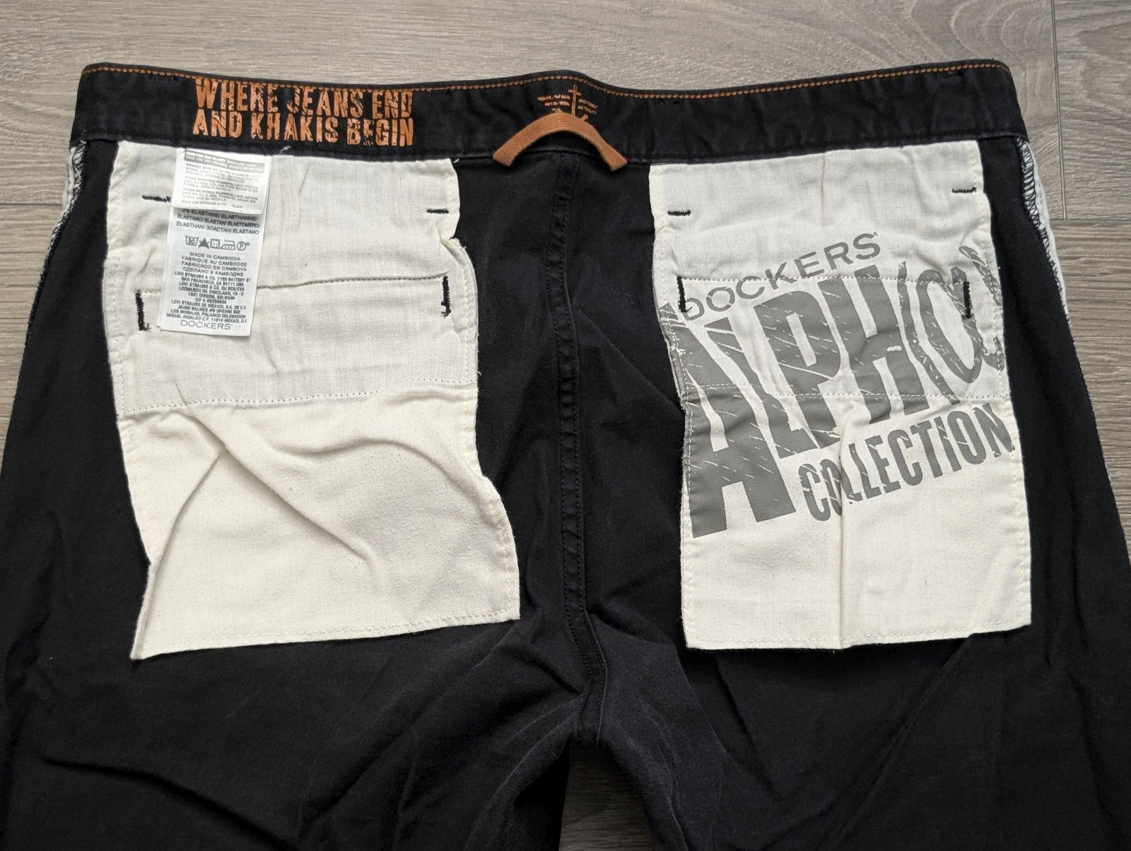 Dockers Alpha Khaki Slim Tapered Black 34 x 34