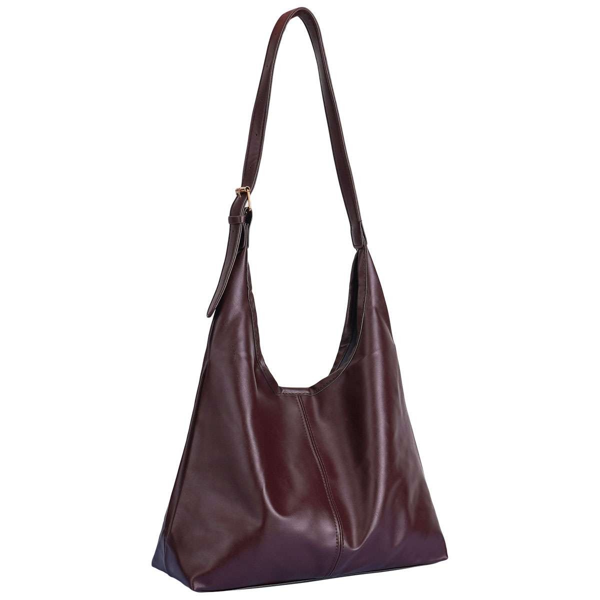 Soft PU Slouchy Bag Adjustable Strap Large Daily Shoulder Purse For Women