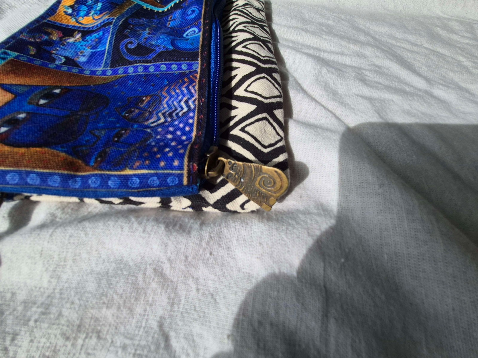 Laurel Burch FLAP CLUTCH Indigo Cats Butterflies Accents Bag Handbag 2015