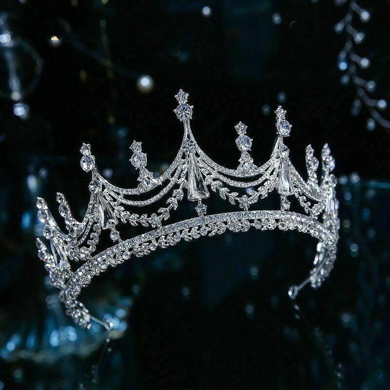 7cm Tall Large Full Crystal Tiara Crown Wedding Bridal Queen Princess Prom
