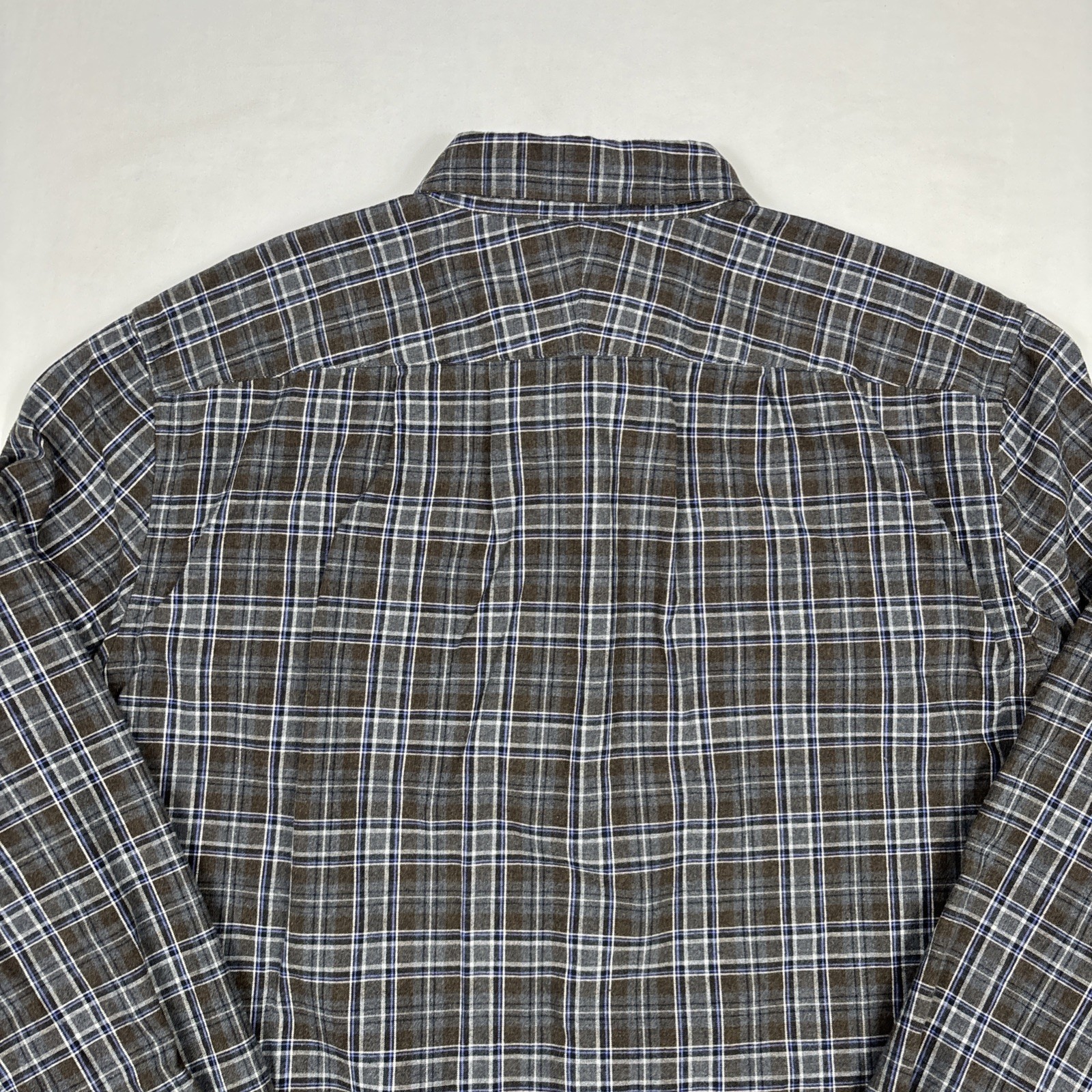 Brett Johnson Button Up Shirt Men’s XL Gray Brushed Twill Preppy Designer Dress