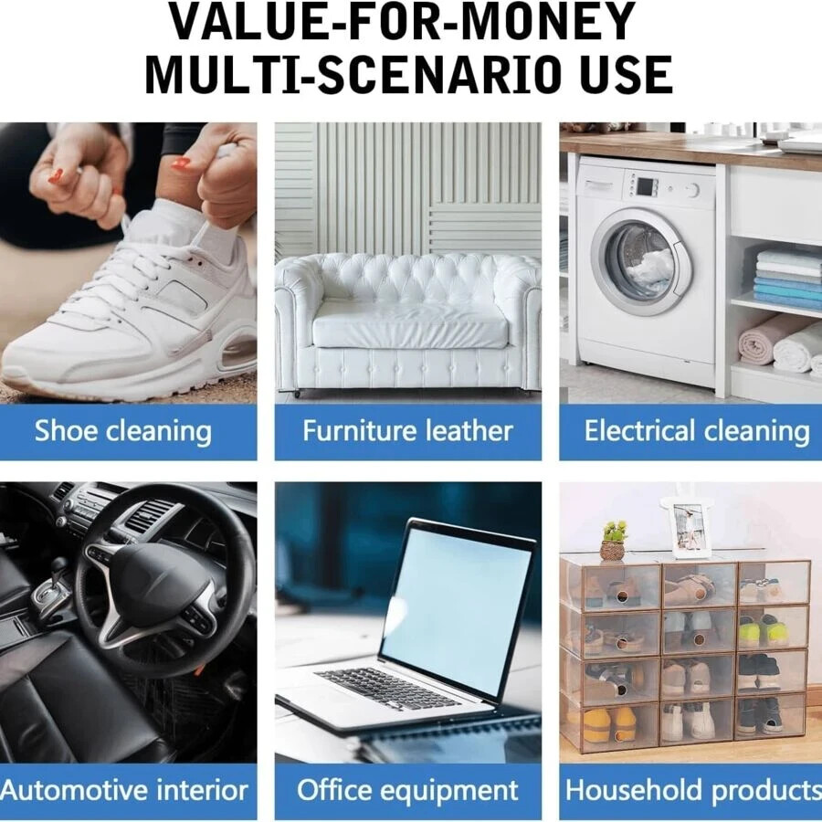 Shoe Cleaning Cream Multi-Functional Cleaning & Stain Removal Cream with Sponge
