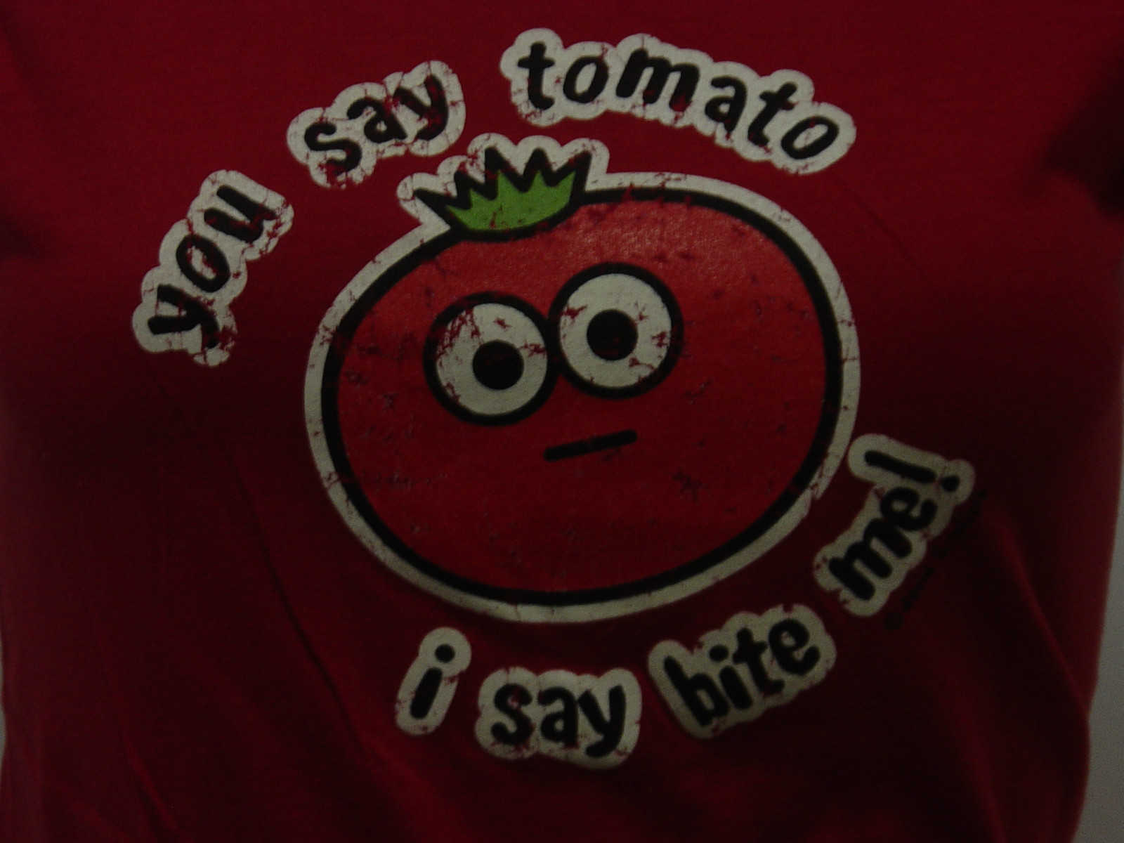 Womens Juniors David & Goliath You Say Tomato, I Say Bite Me Red Tee T-Shirt