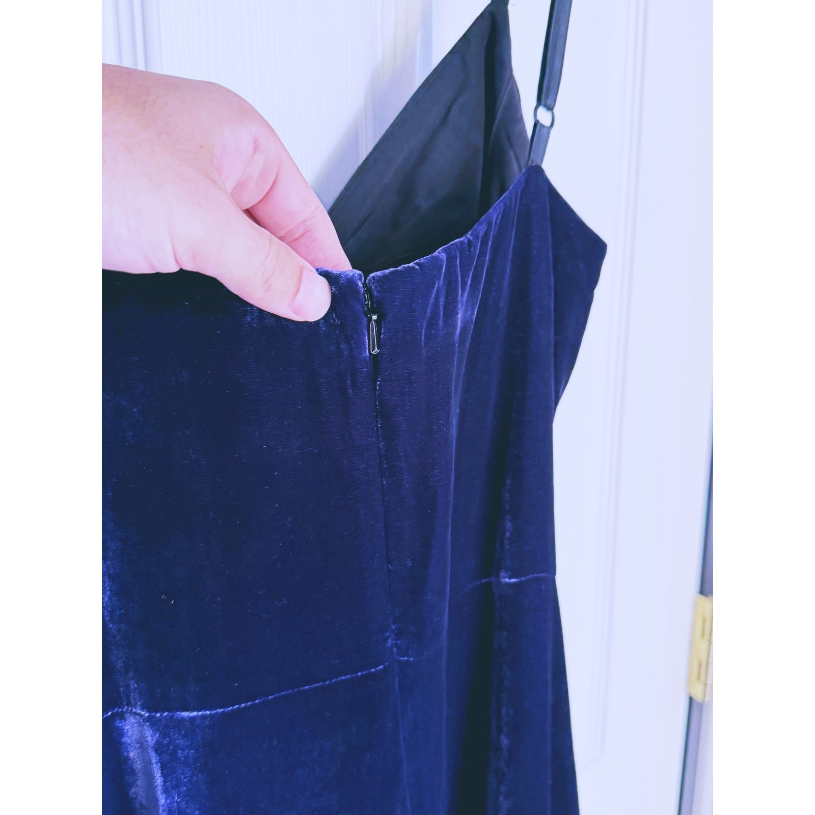 Robert Rodriguez Old Hollywood Blue Velvet Cocktail Dress Size 2 Retro Glam