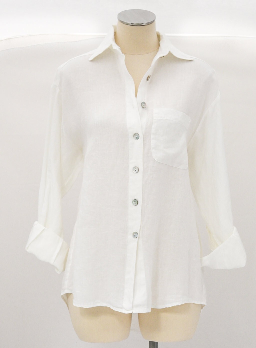 BRYN WALKER Light Linen BOYFRIEND SHIRT L-Sleeve Button Down XS S M L XL COLORS