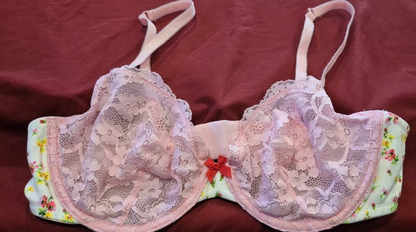 NWOT Victorias Secret 38B Unlined Demi Pink Floral Underwire New