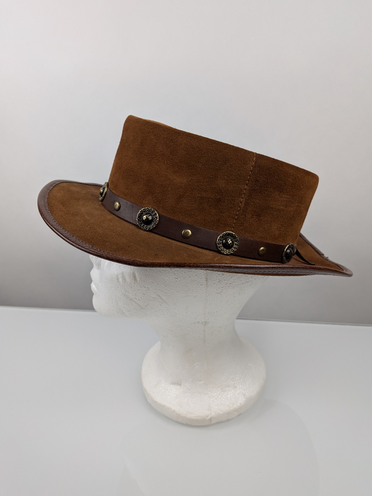 Winfield Cover Co. San Francisco Brown Suede Leather Western Cowboy Hat Small