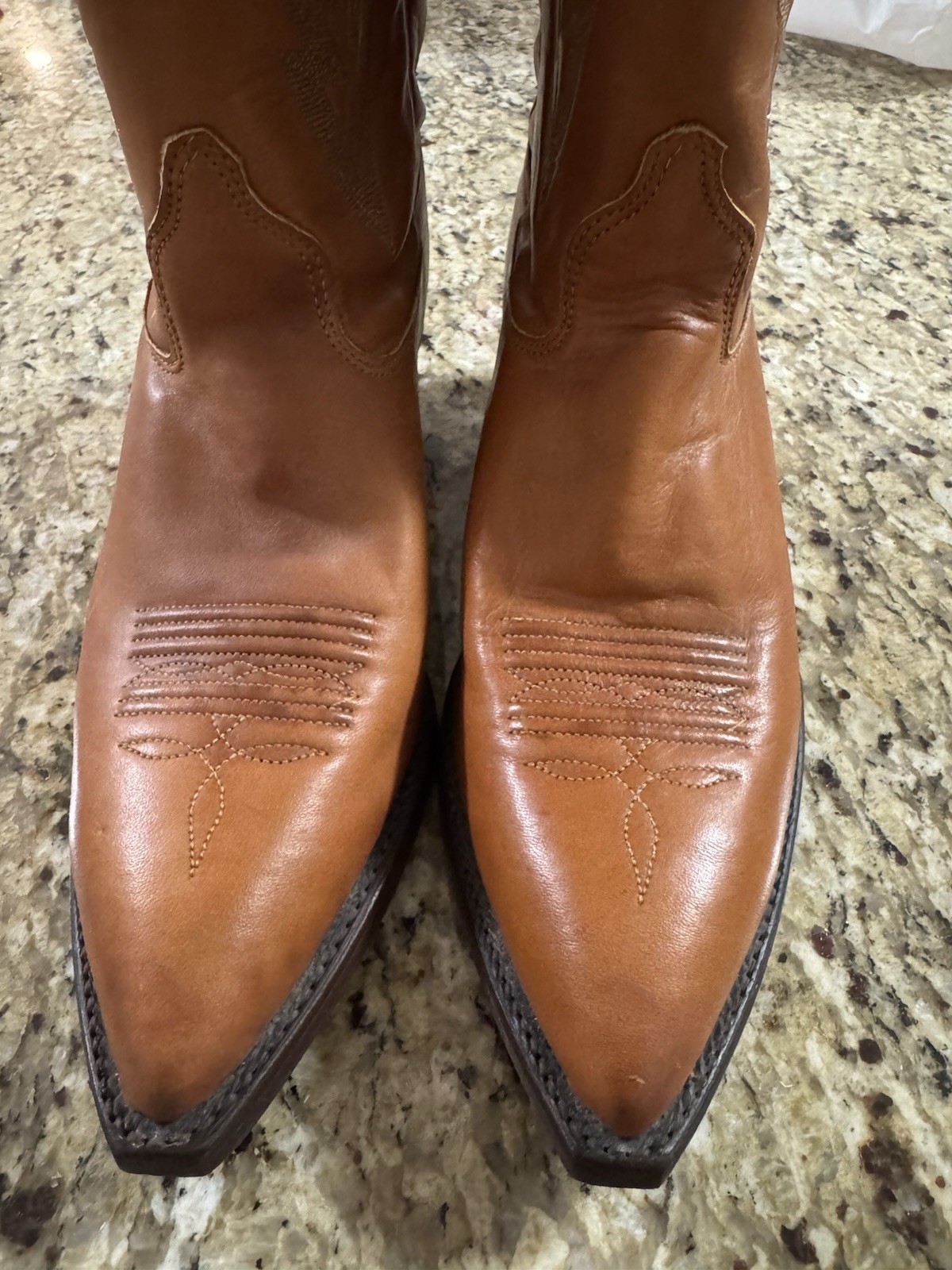 J. Chisholm Handcrafted Cowboy Boots Men’s 7.5M Tan Leather Western New USA