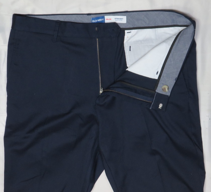 OLD NAVY 38×30 NAVY DRESS PANT STRAIGHT BUILT-IN FLEX STRETCH 07/23 NEW NWOT