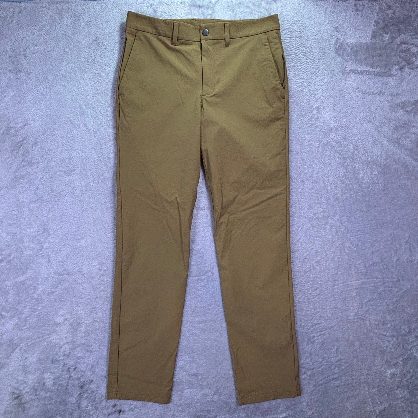 CRZ YOGA Mens Golf Commuter Pants Size 32 Brown Khaki Technical Stretch Chino