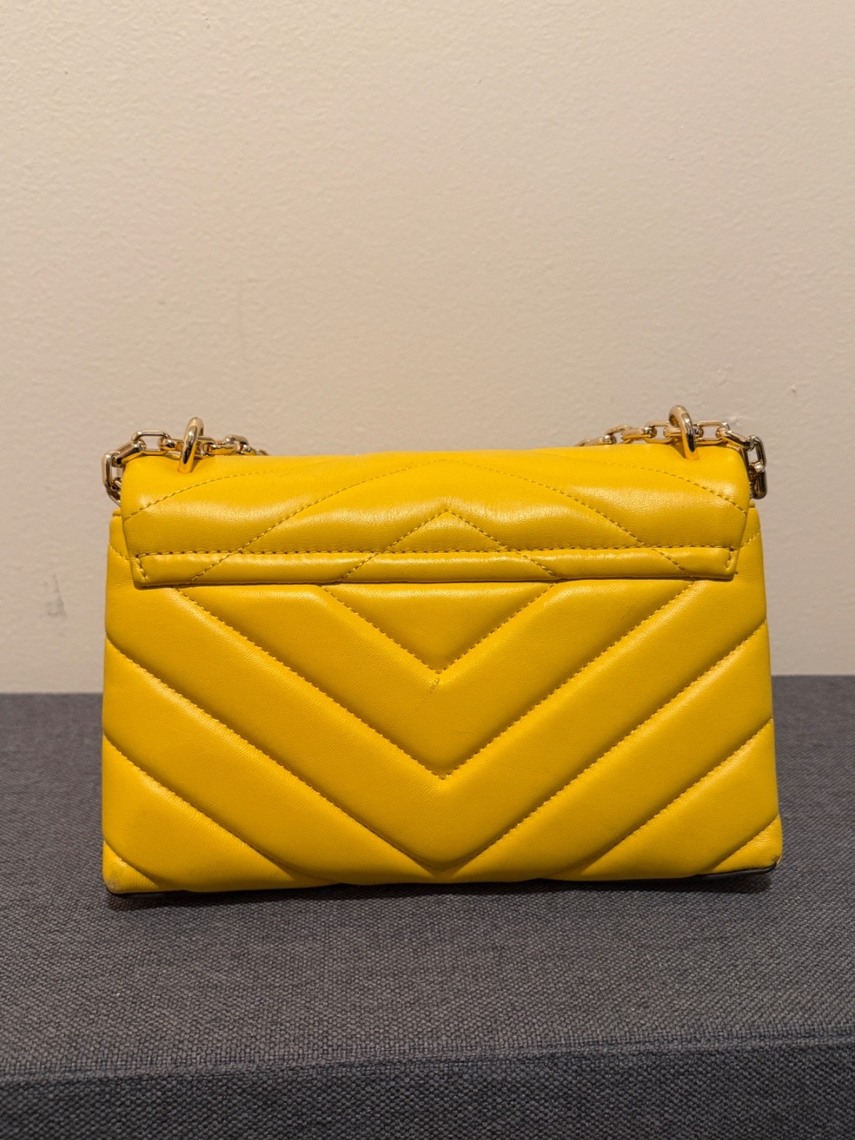 Michael Kors Cece Medium Convertible Chain Shoulder Bag Sunflower Yellow Leather