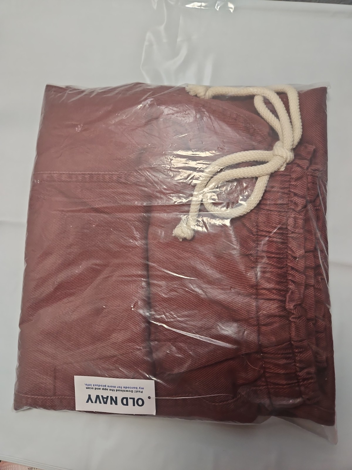 Old Navy Men’s M Tall Mauve Utility Twill Pants Elastic Waist Pockets
